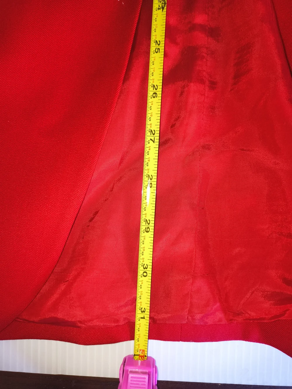 Vintage Christian Dior Red Longline Collarless Blazer Coat - Size 4 (80s/90s)